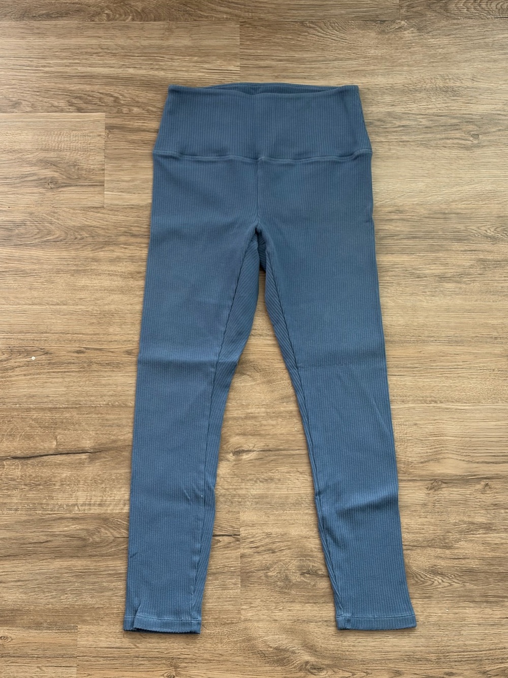 VS PINK Blue Ribbed High Waisted Athletic Yoga Leggings Size S